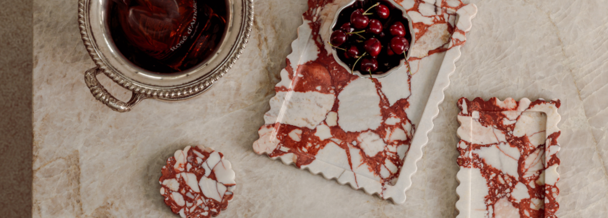 How to Create a Stylish Coffee Table Display With Marble Trays and Drink Coasters