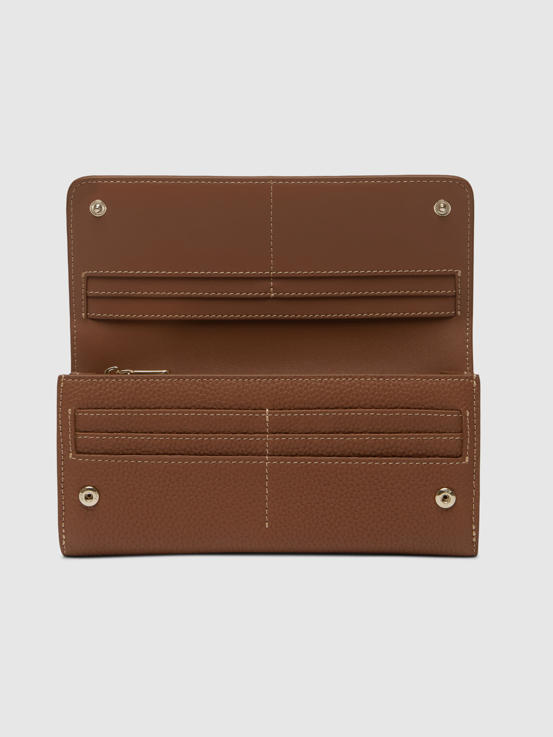 Brown leather wallet womens purse