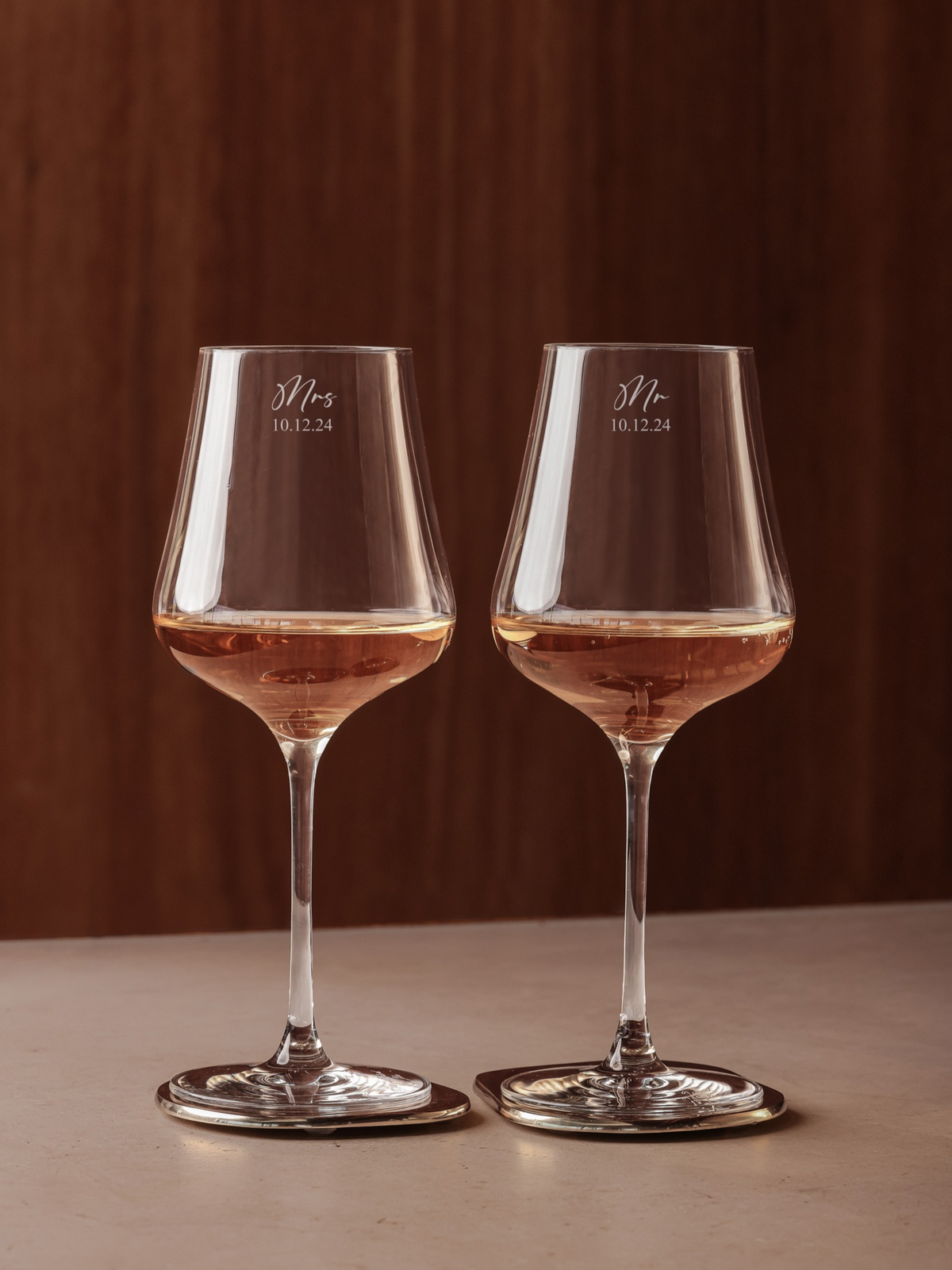 Callgraphy wne glass custom engraved wedding gift