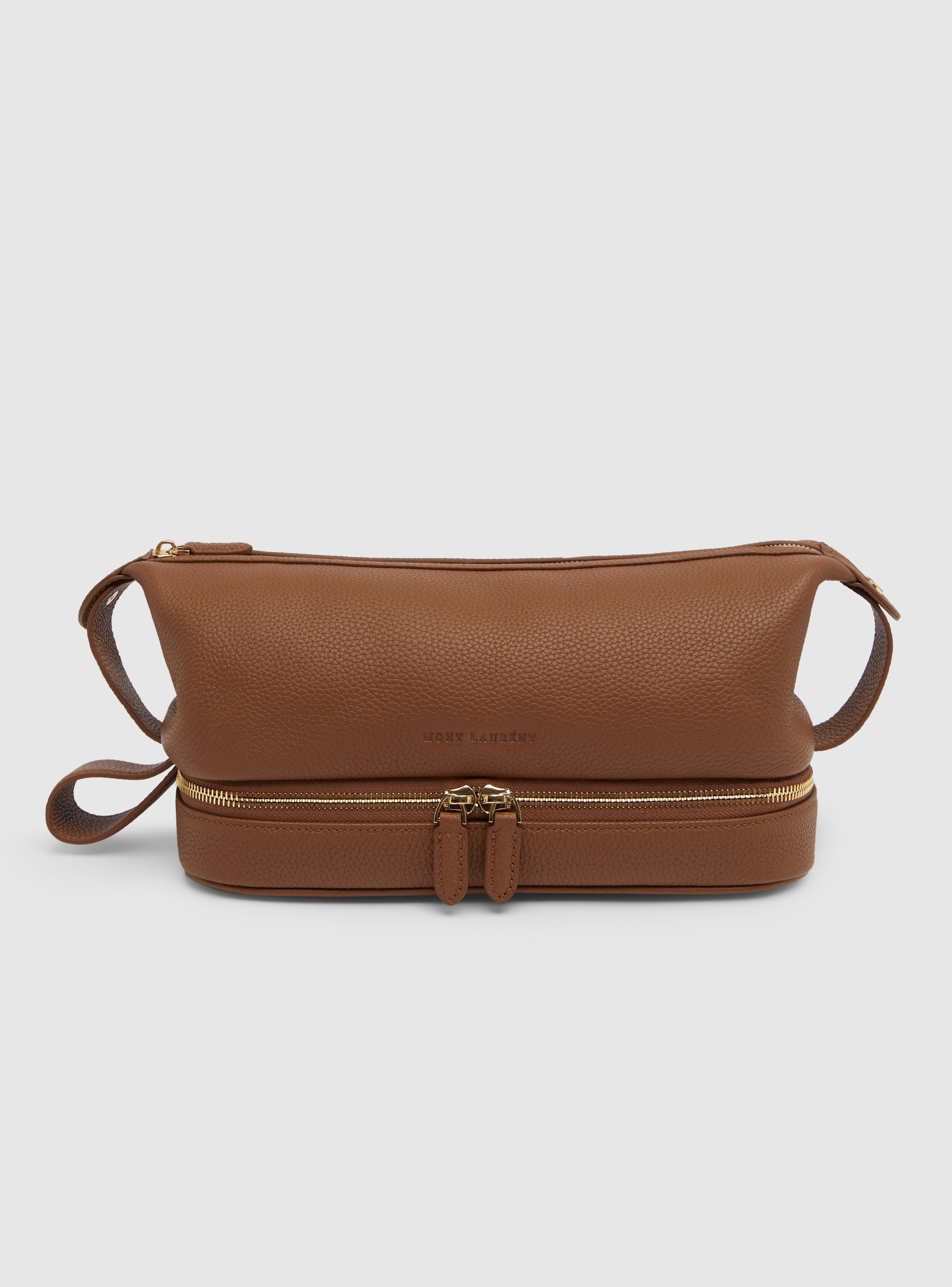 Boston Men's Leather Toiletry Washbag