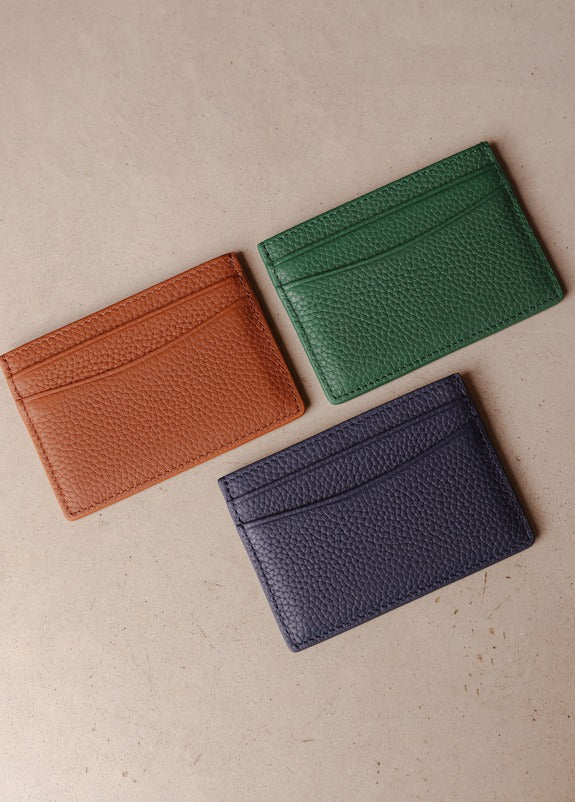 Mont Laurent personalised leather travel wallet card navy brown green