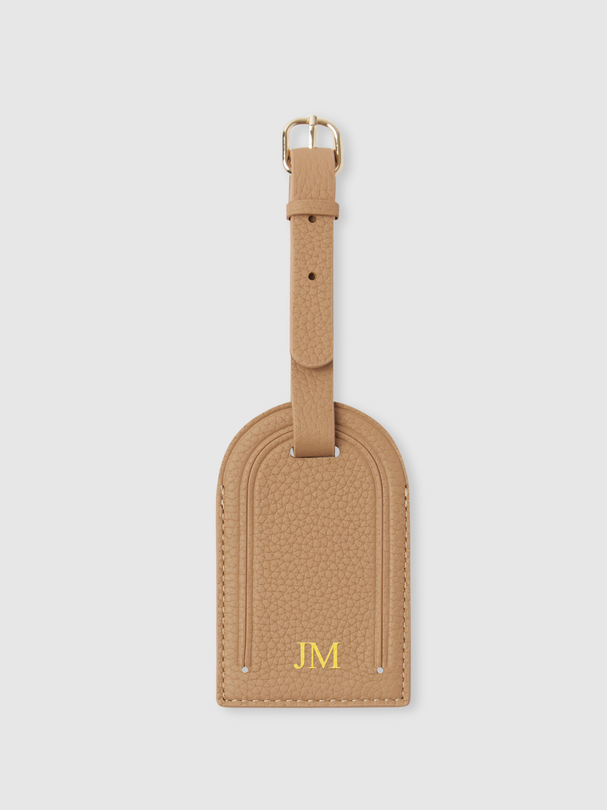 Personalised Beige Luggage Tag Travel Leather Accessories