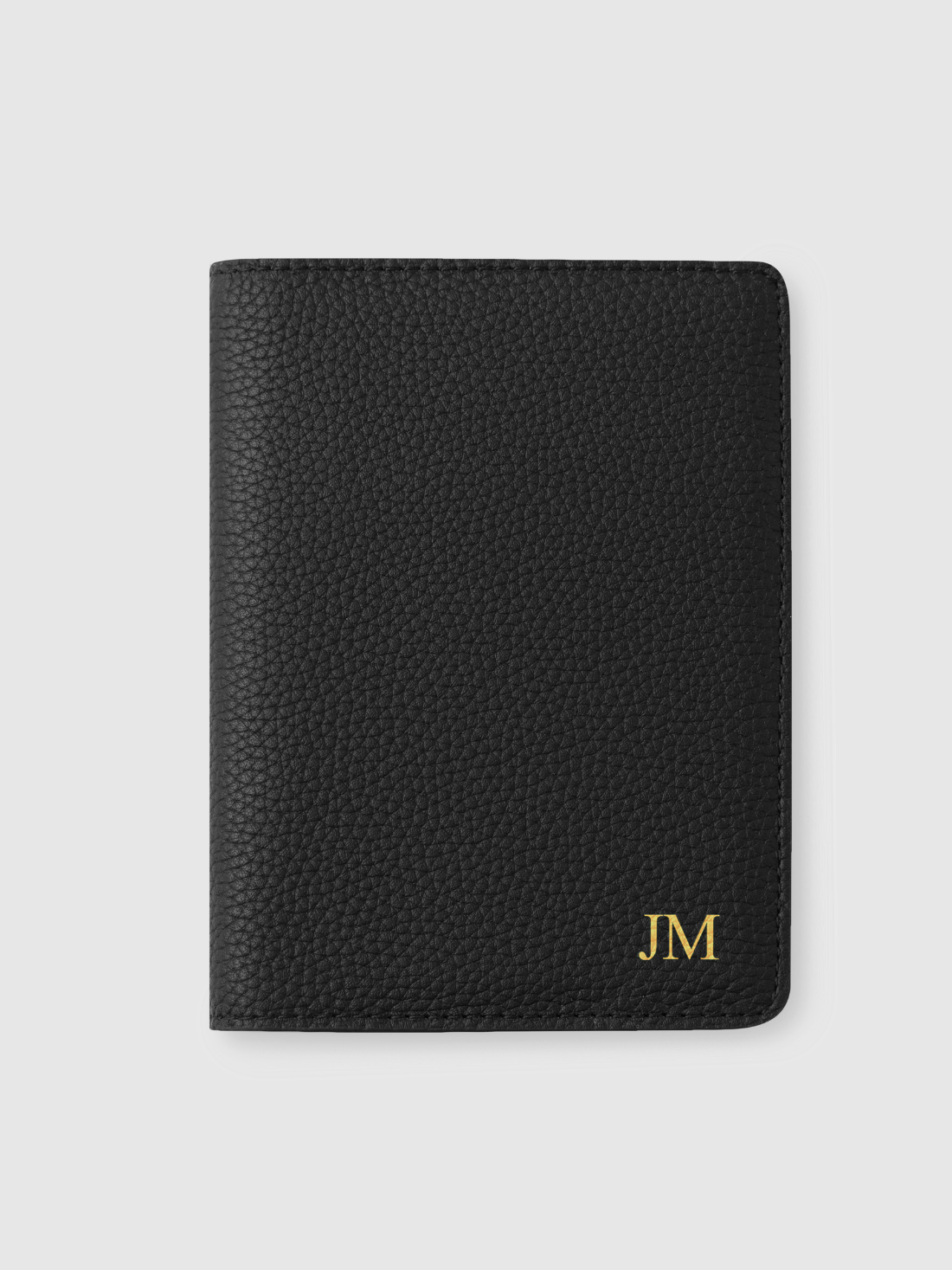 Personalised Leather passport holder travel Black