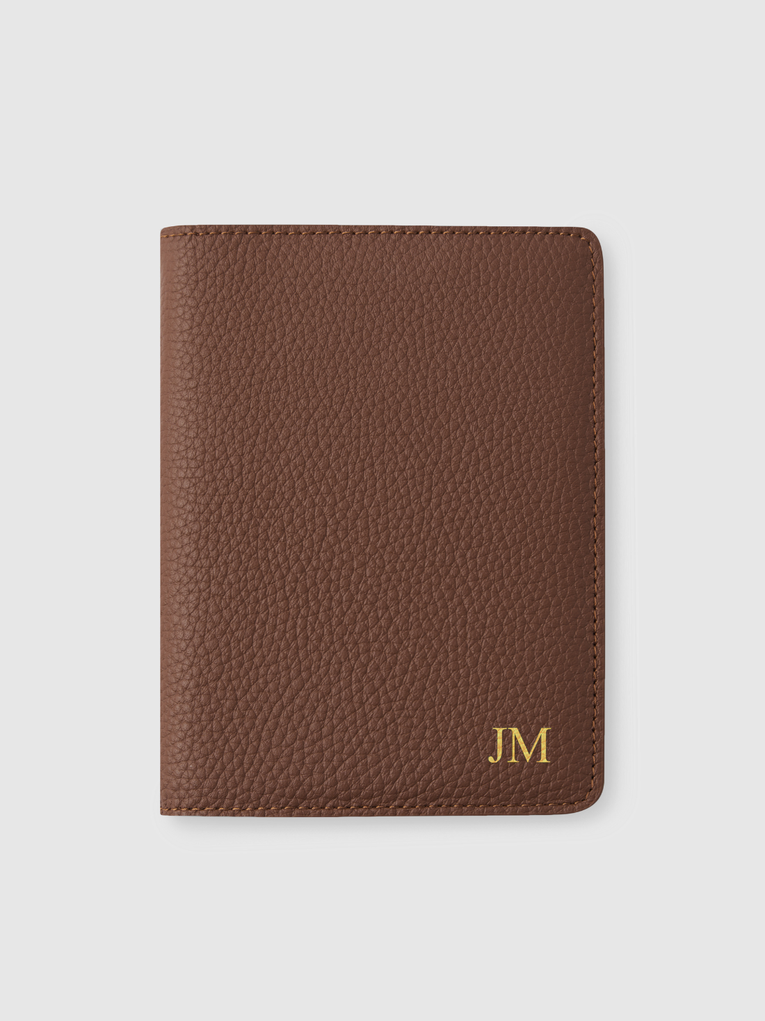 Personalised Leather passport holder travel brown
