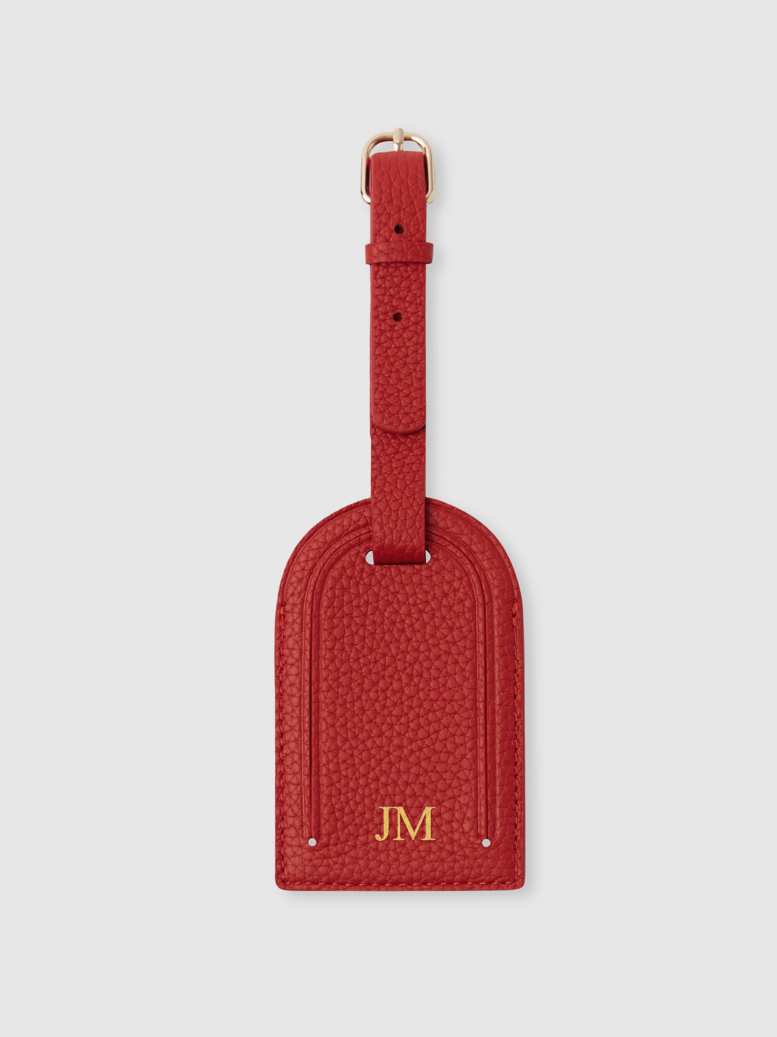 Personalised Red Luggage Tag Travel Leather Accessories