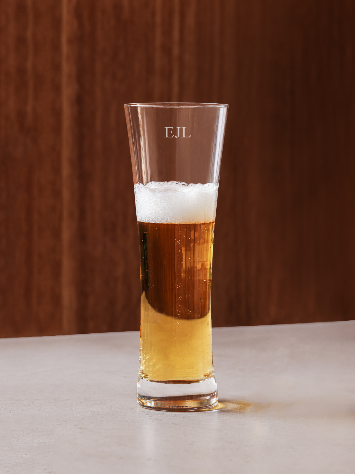 Personalised engraved beer glass custom