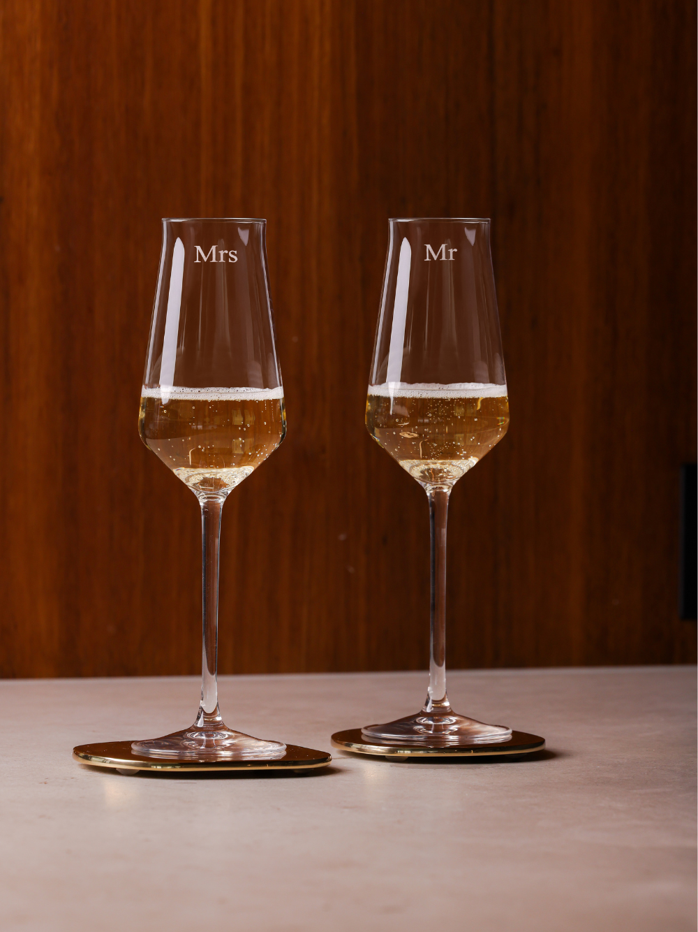 Personalised engraved champagne glass