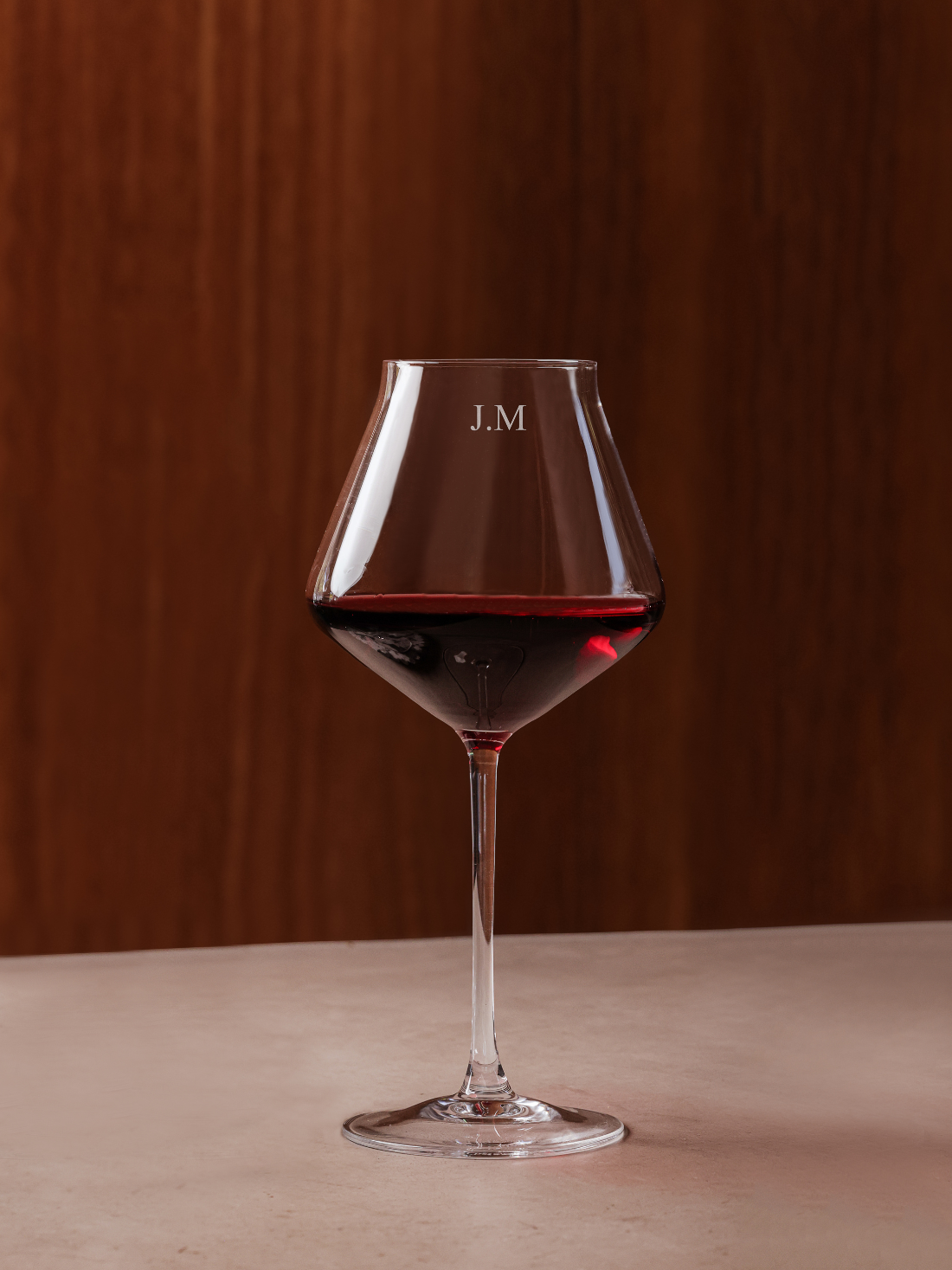 Personalised engraved wine glass custom gift monogram