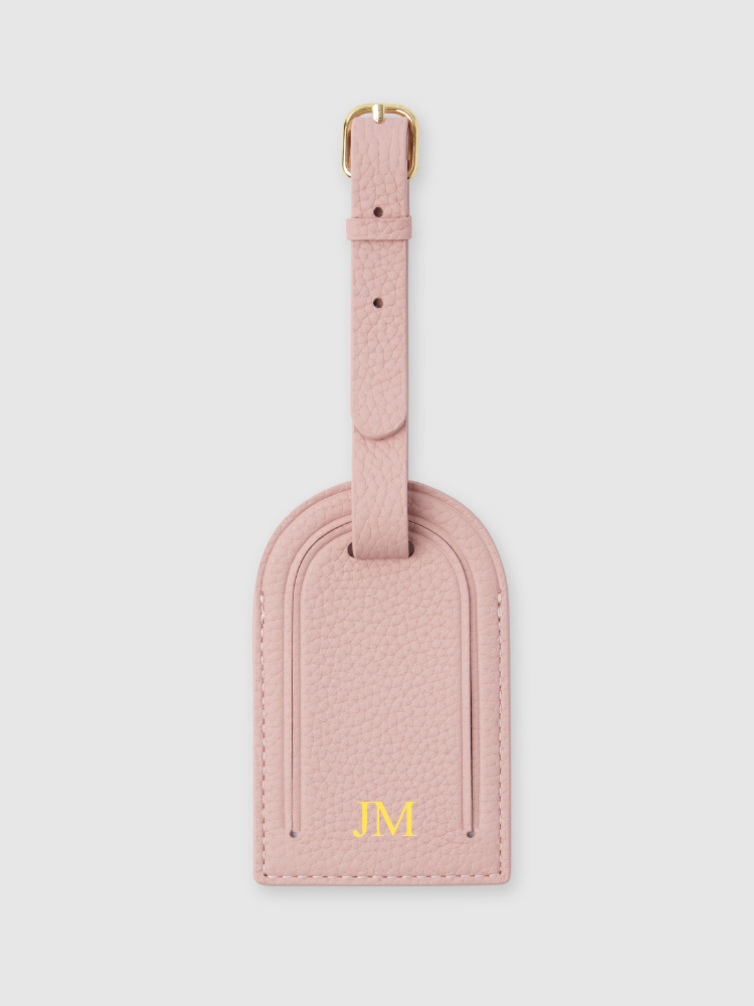 Personalised luggage tag travel leather pink