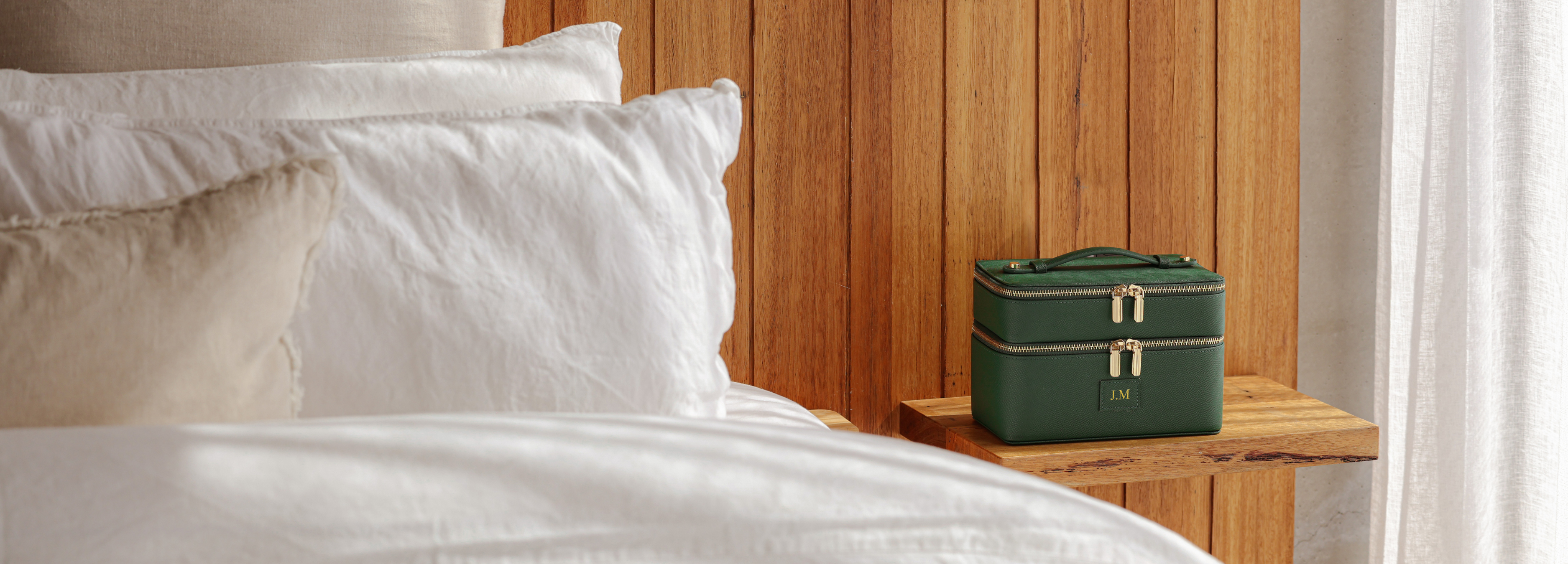 Personalised monogram cosmetic case travel