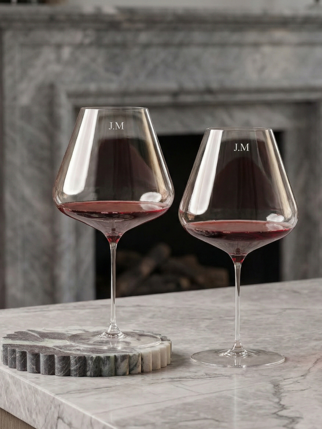 Personalised wine glass engraved bordeaux