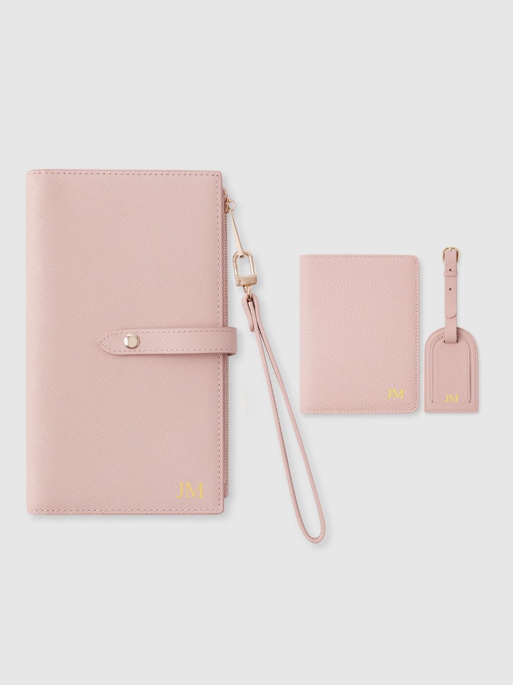 Travel wallet passport luggage tag personalised pink