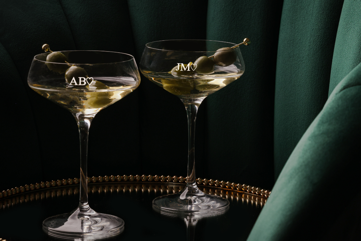 Personalised Engraved Custom Martini Glass 