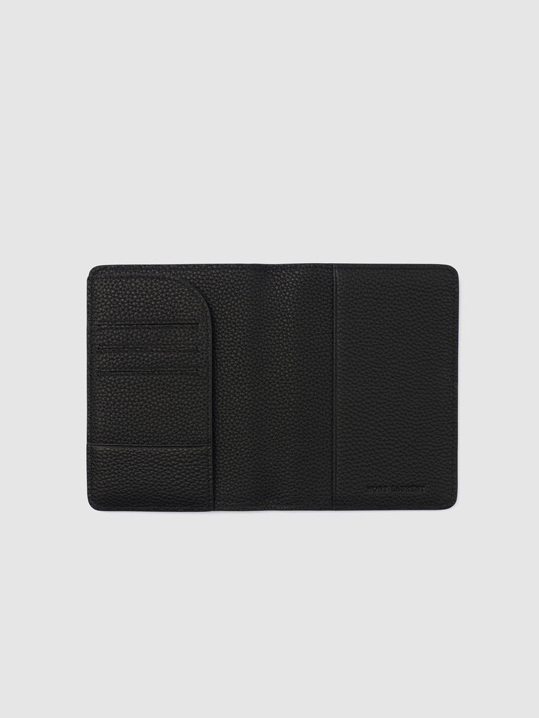 Mont Laurent Personalised Passport Holder Leather Black