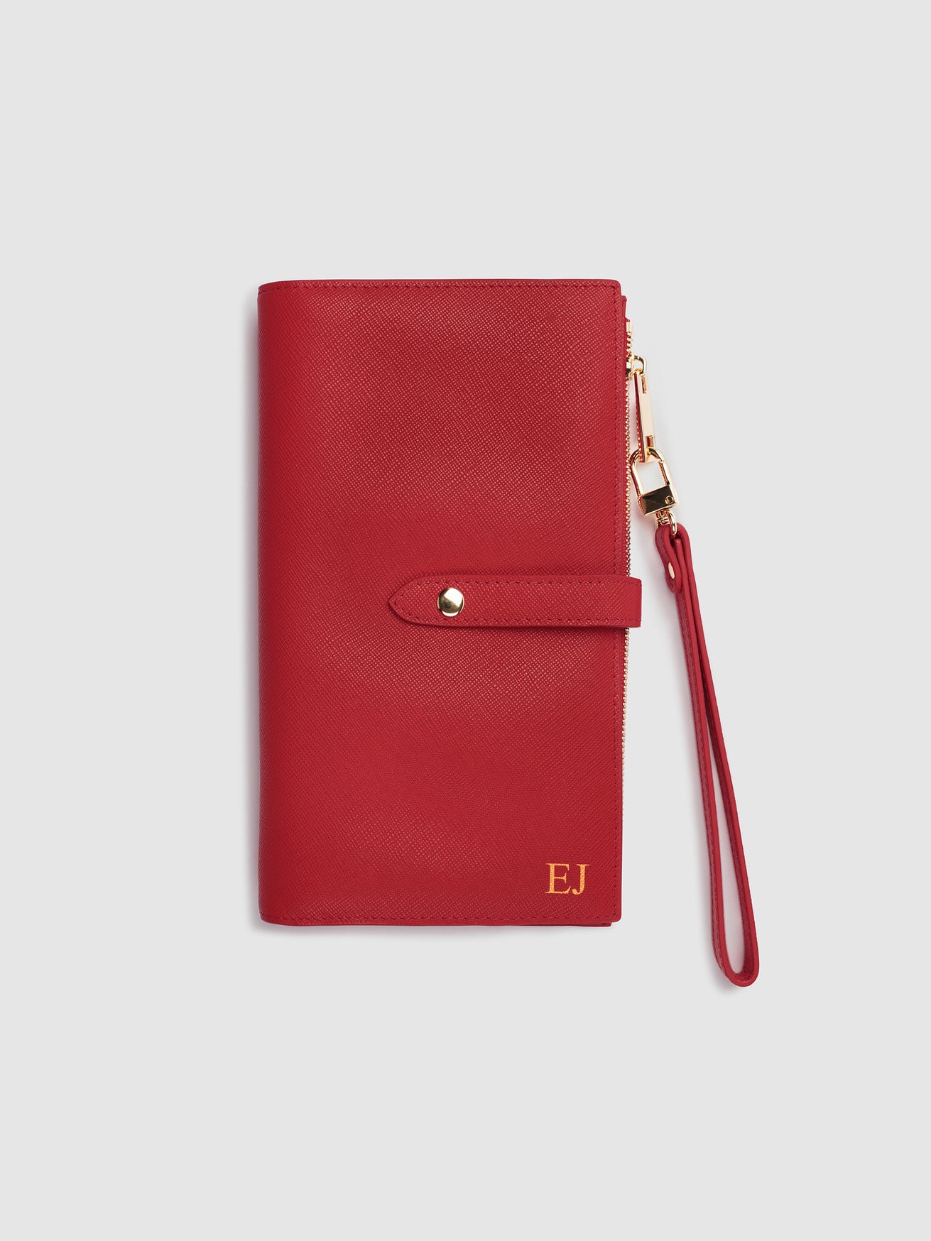 Mont Laurent Personalised Leather Travel Wallet Red Purse