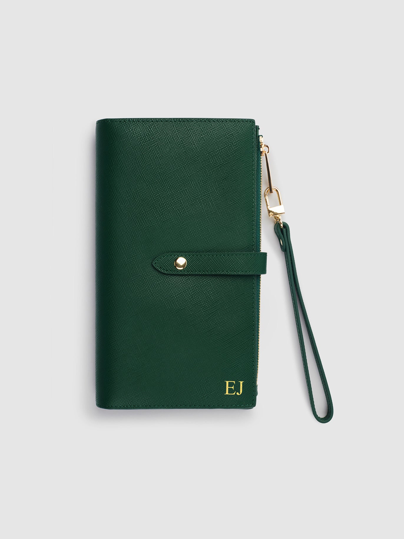 Mont Laurent Personalised Leather Travel Wallet Green Accessories