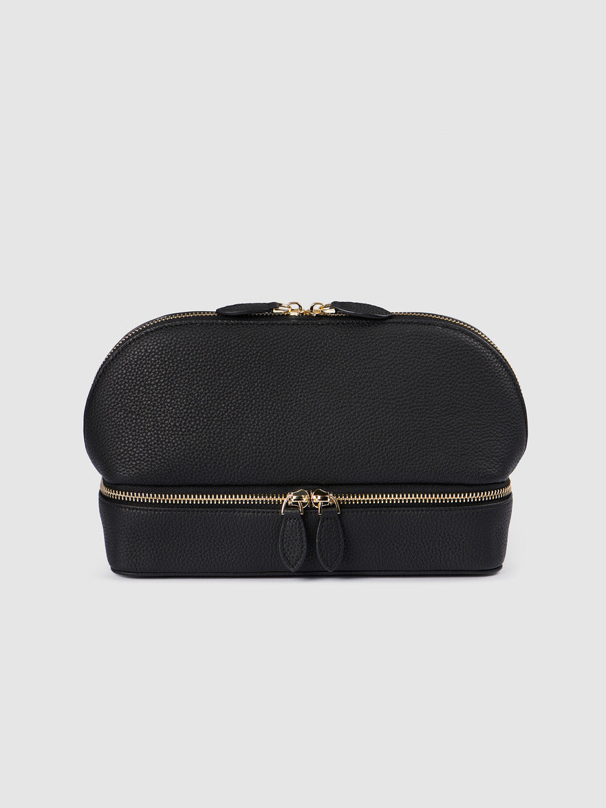 Mont Laurent Personalised Leather Beauty Jewellery Case Black Travel