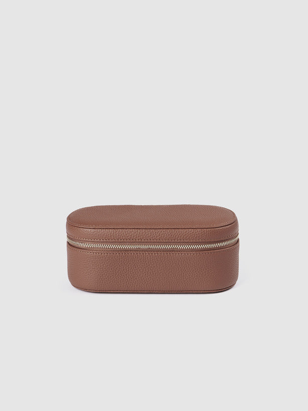 Mont Laurent Leather Jewellery Case Travel Brown