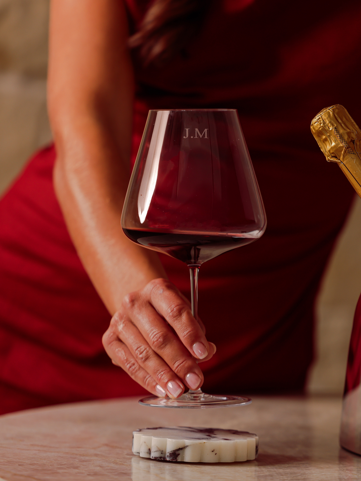 Personalised engraved wine glass 