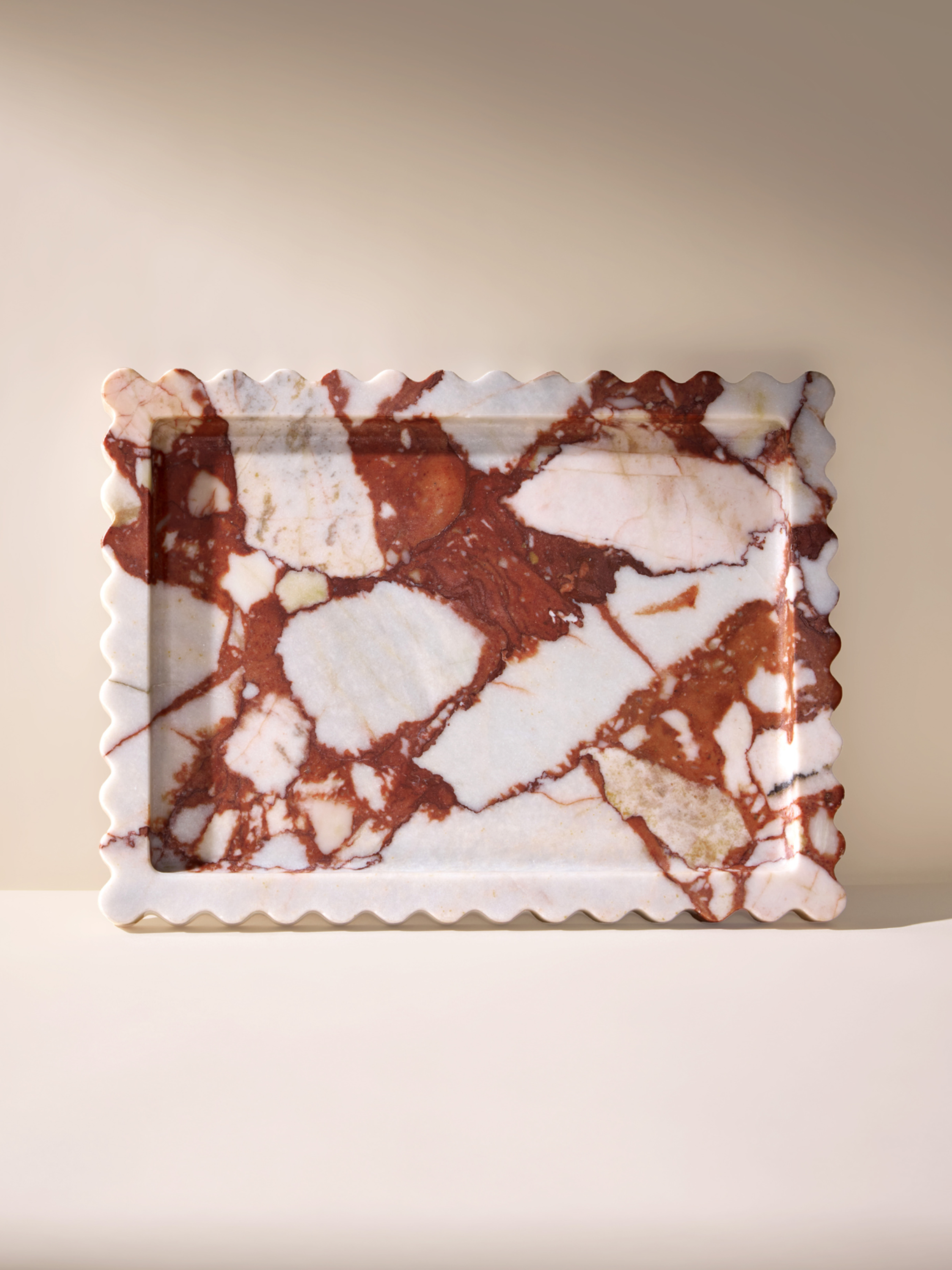 Bulgari red calacutta marble tray home decor italian