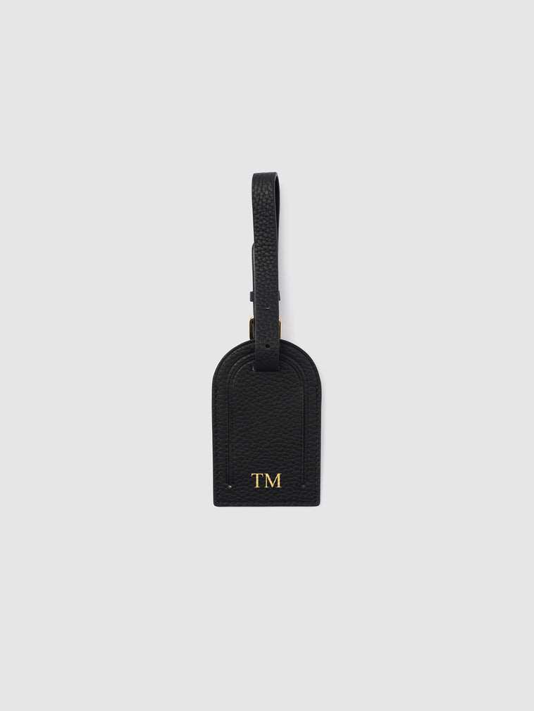 Mont Laurent Personalised Black Luggage Tag Monogram Leather