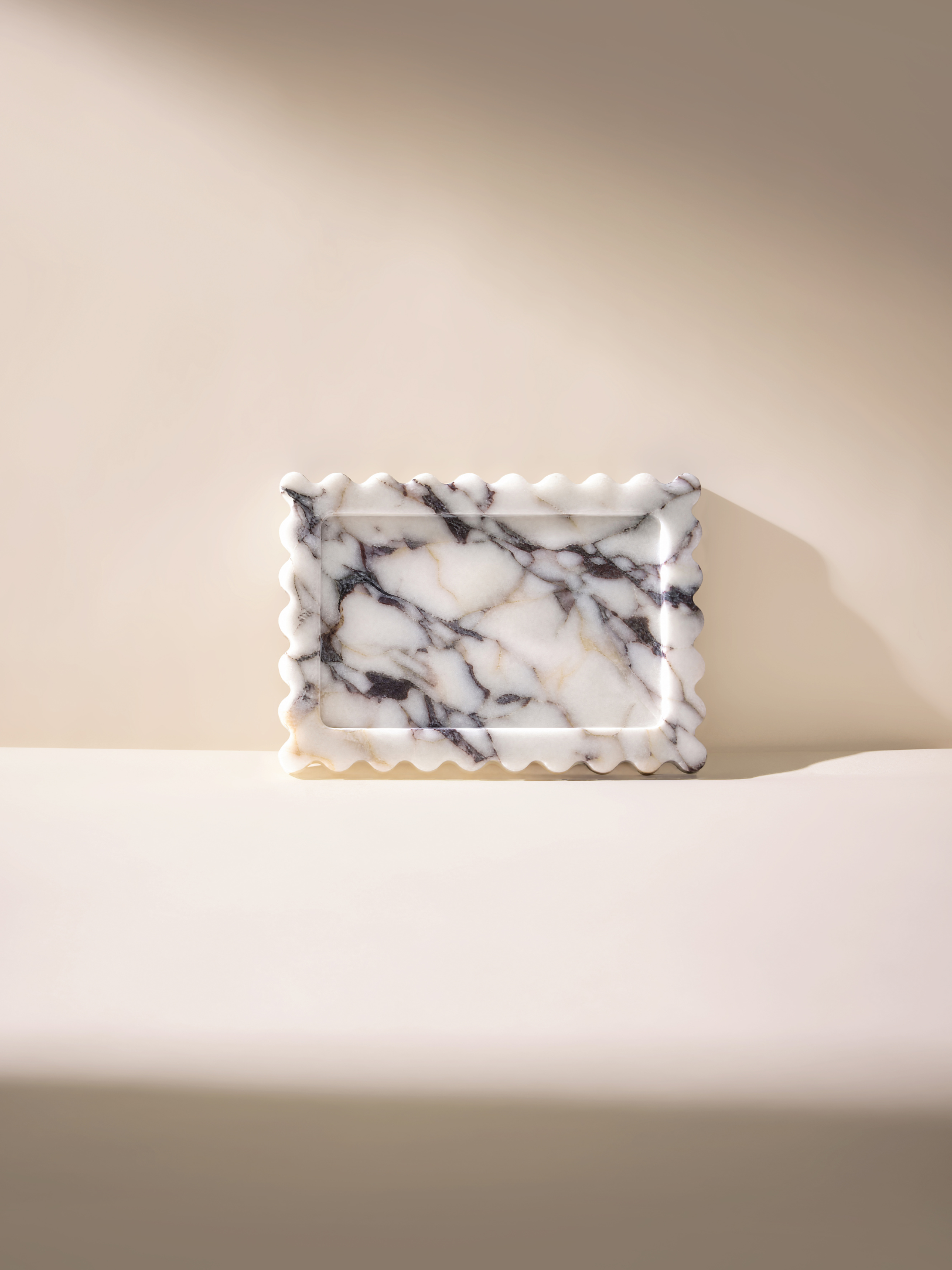 Marble white grey calacutta home decor tray