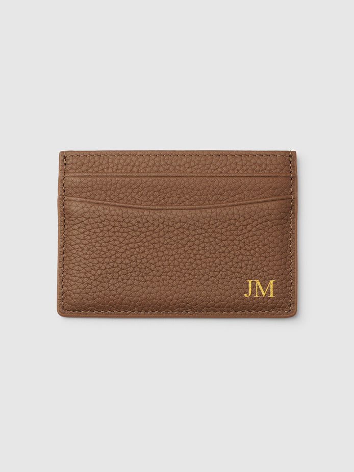 Personalised Leather Mens Travel Wallet Card Brown