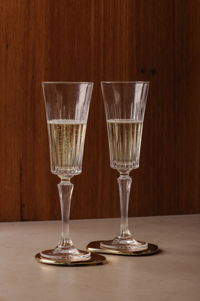 Personalised Vintage Crystal Champagne Flutes Glass Engraved