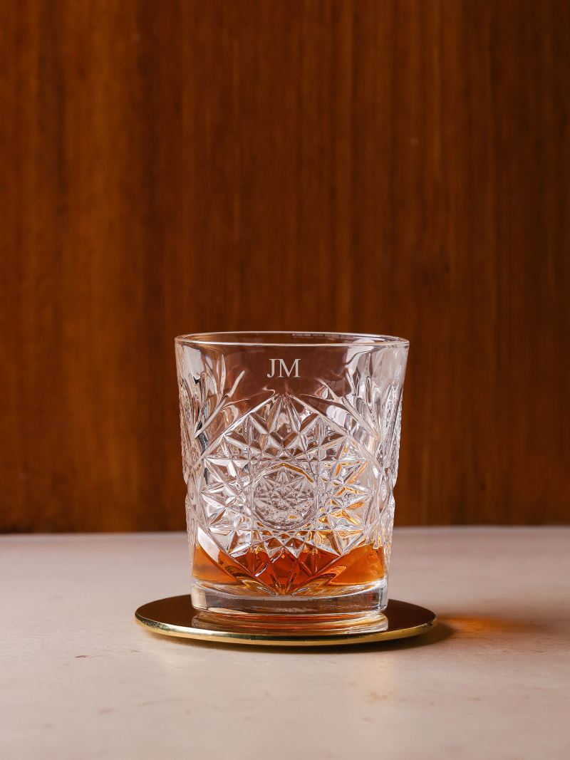 Personalised custom engraved whiskey glass wedding gift