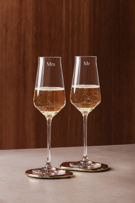 Personalised engraved champagne glass custom