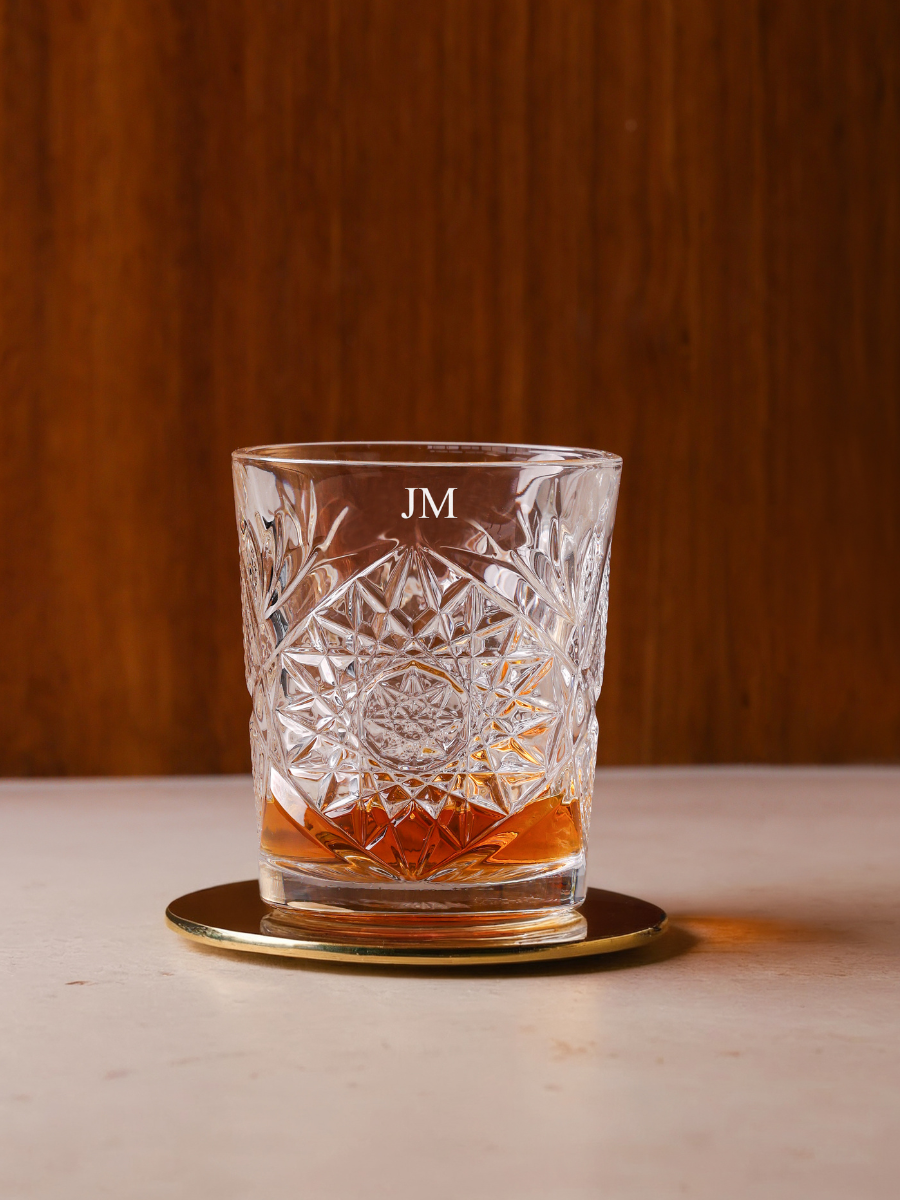 Personalised engraved whiskey custom glass engagement wedding