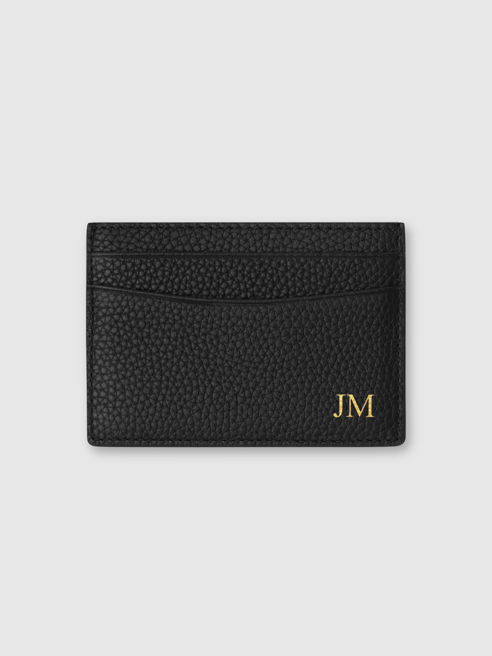 Personalised leather mens black travel card wallet