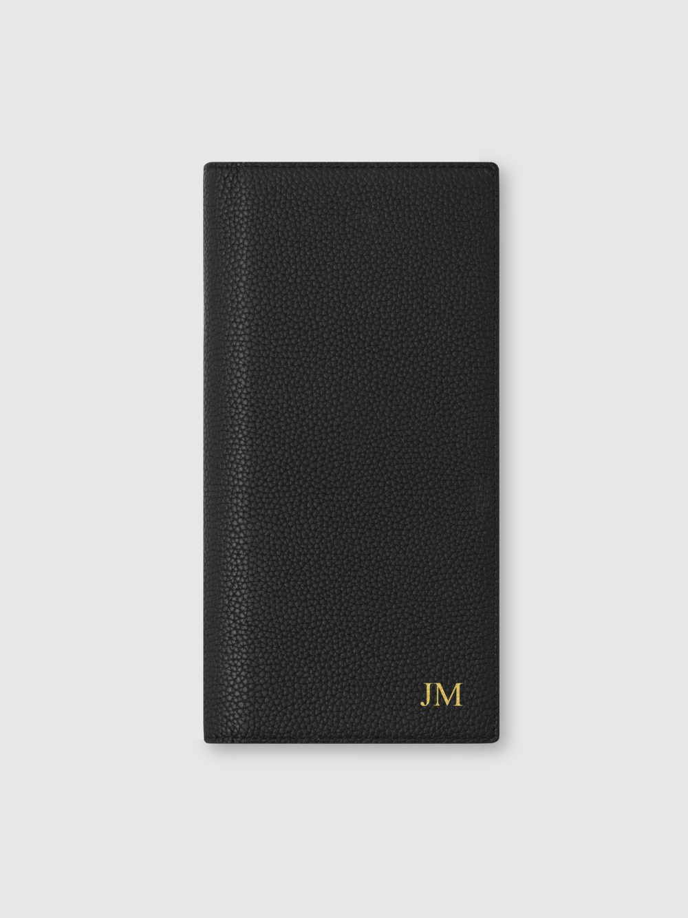 Personalised leather passport holder travel wallet black
