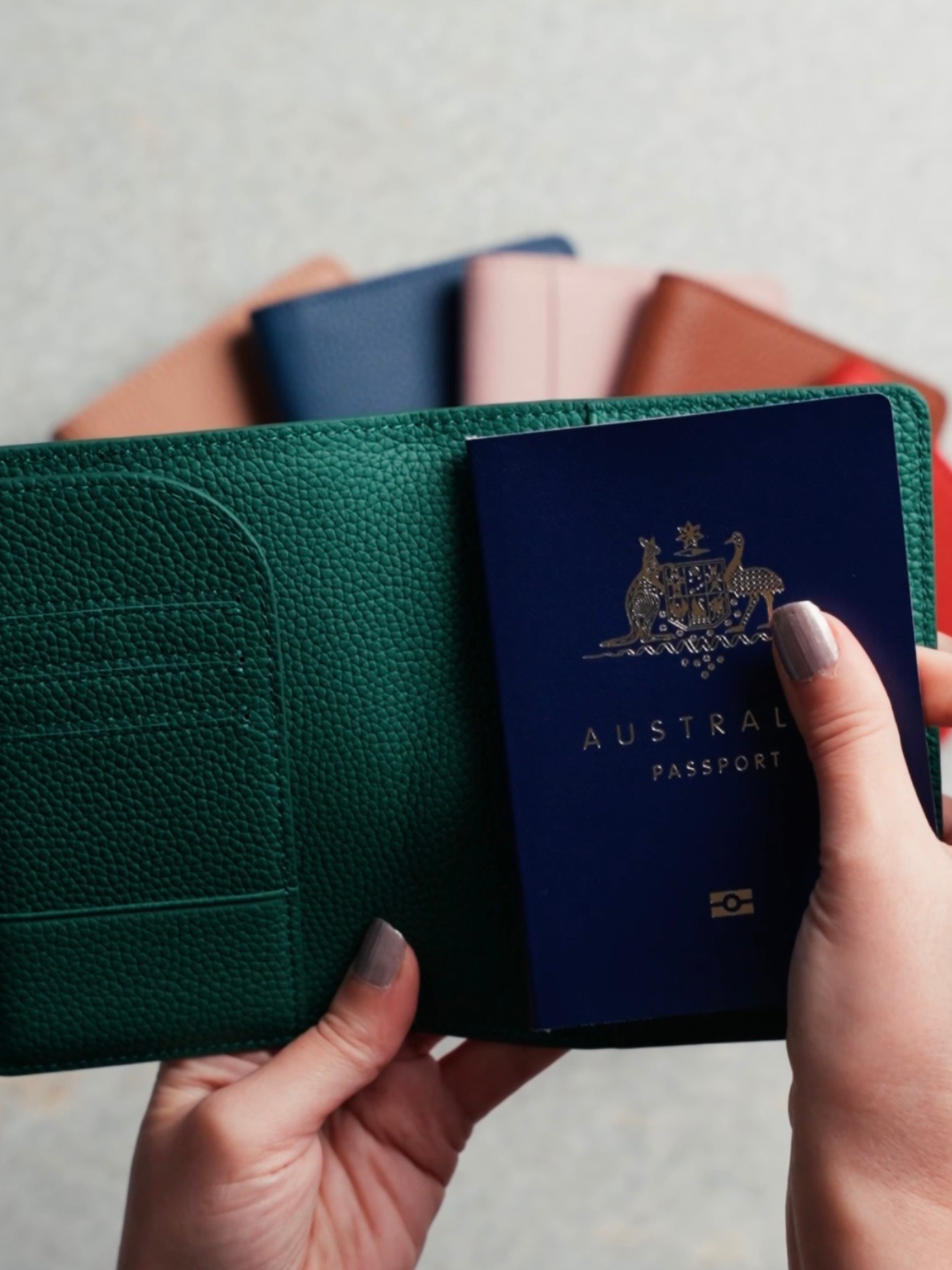 Personalised leather passport holdet travel