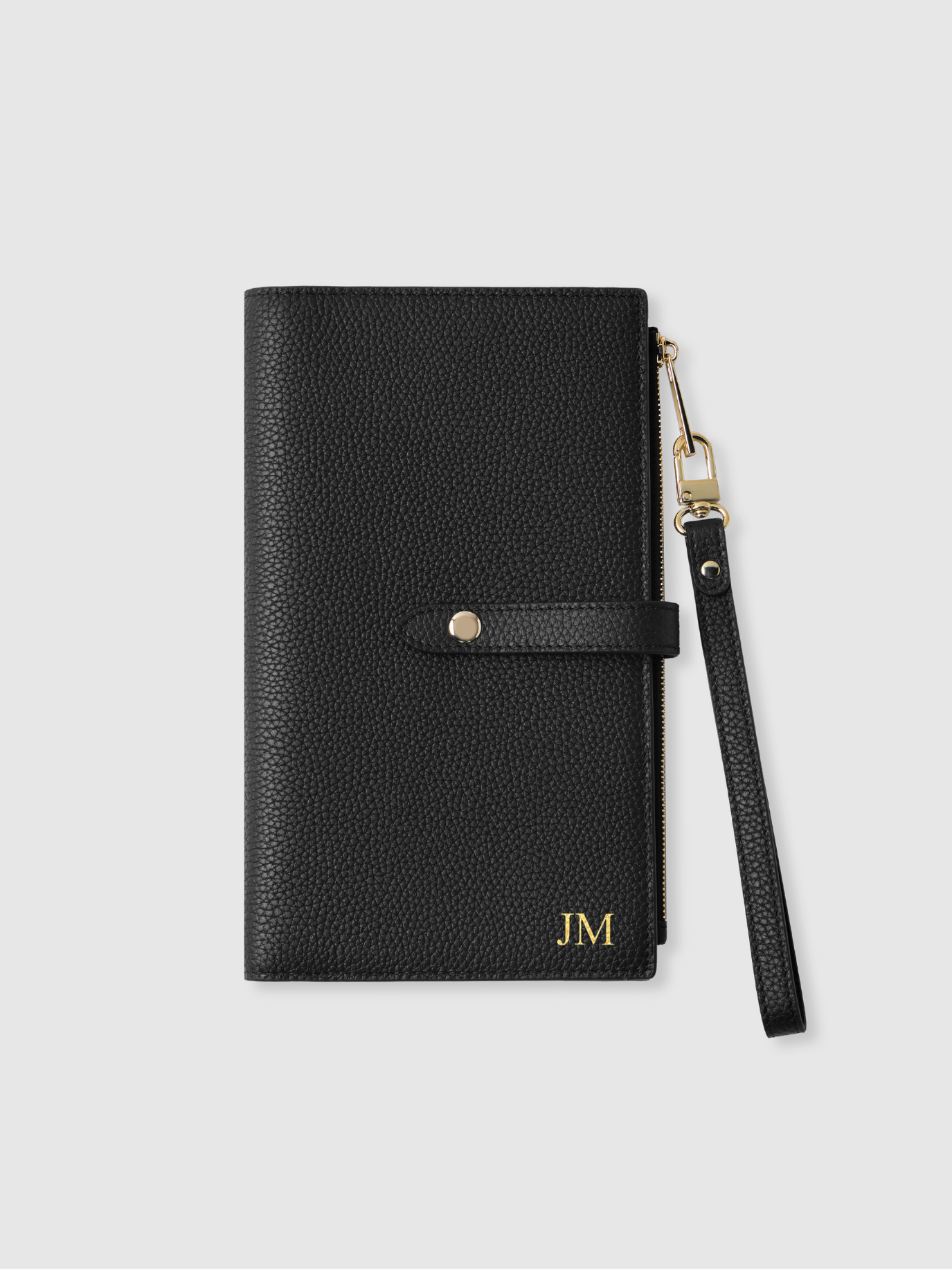 Personalised passport black travel wallet holder leather