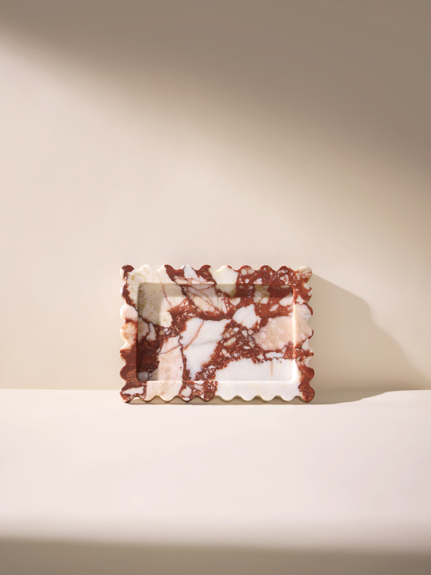 Red calacutta marble tray small home decor