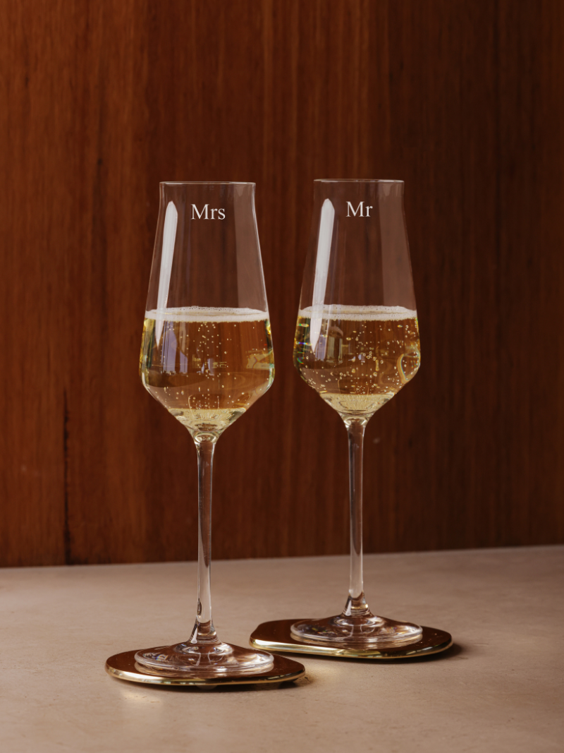 St Moritz Personalised Champagne Glass Set