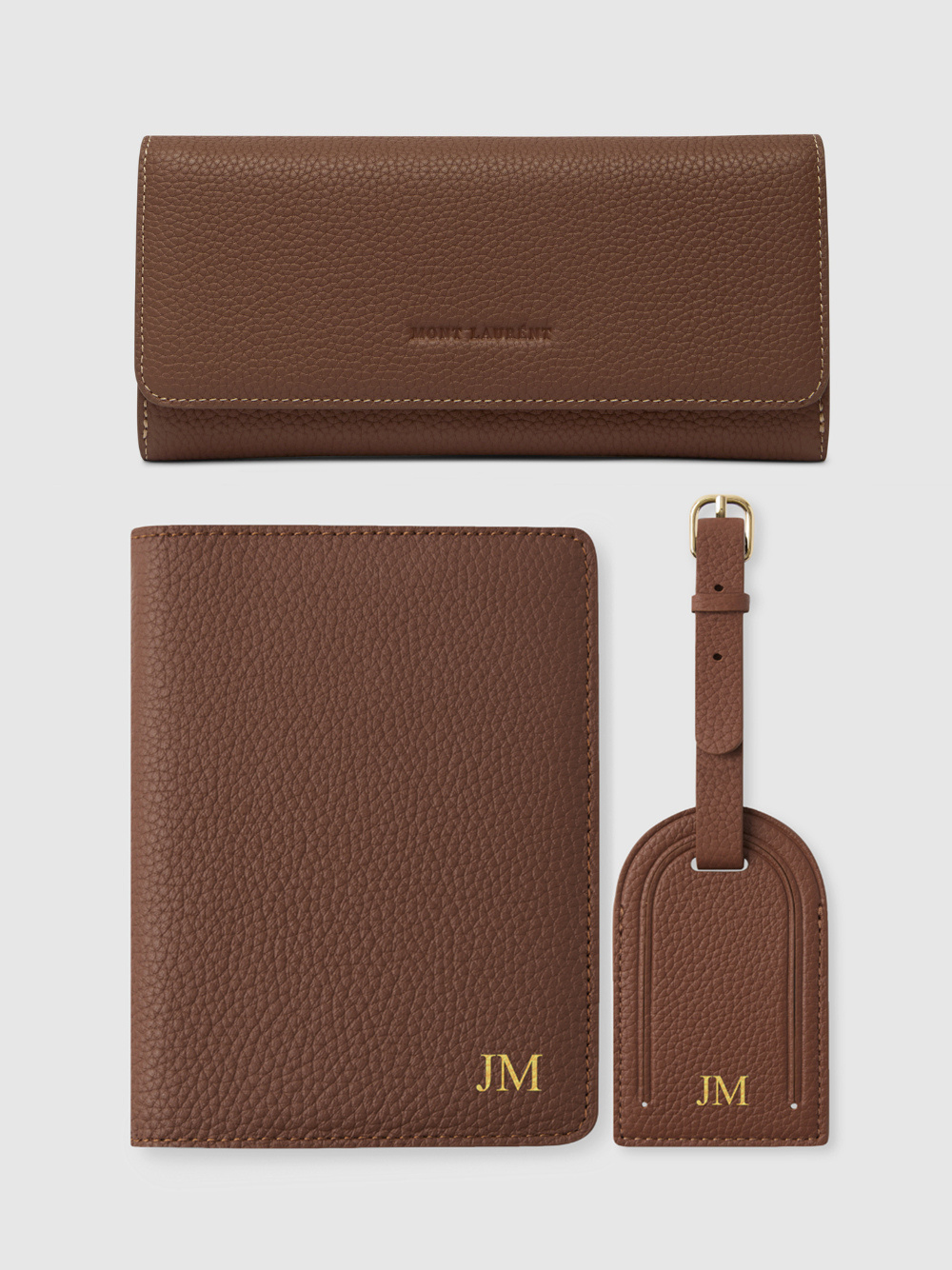 Womens Travel Wallet Leather Passport Holder Luggage Tag Brown