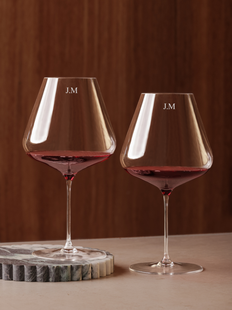 bordeaux personalised engraved monogram custom glassware wine