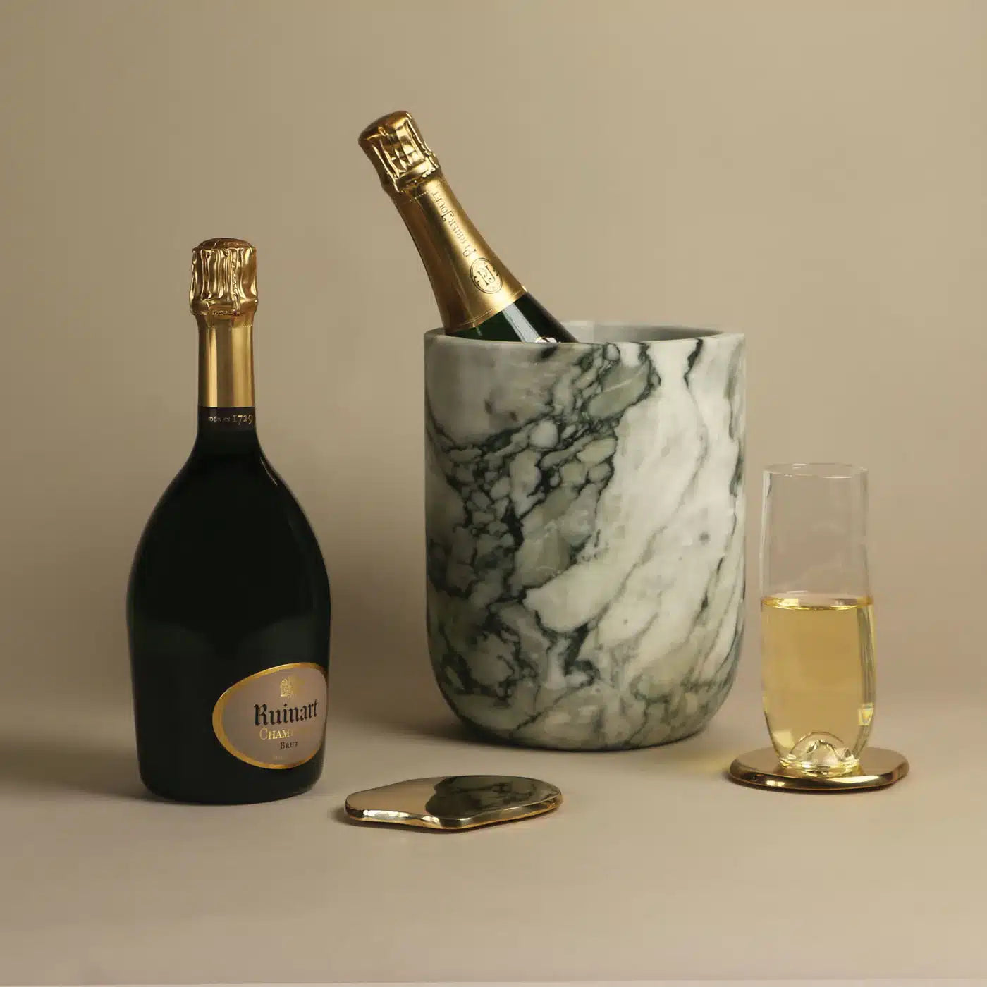 Monaco Designer Brass Coaster Set
