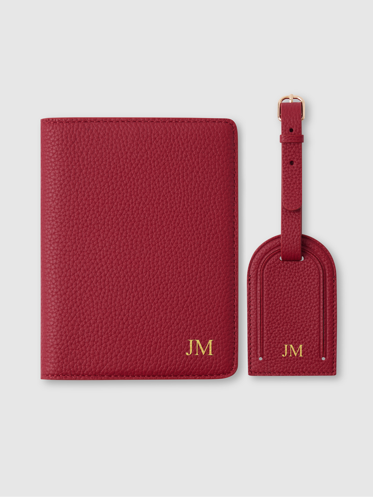 burgundy red personalised passport luggage tag travel
