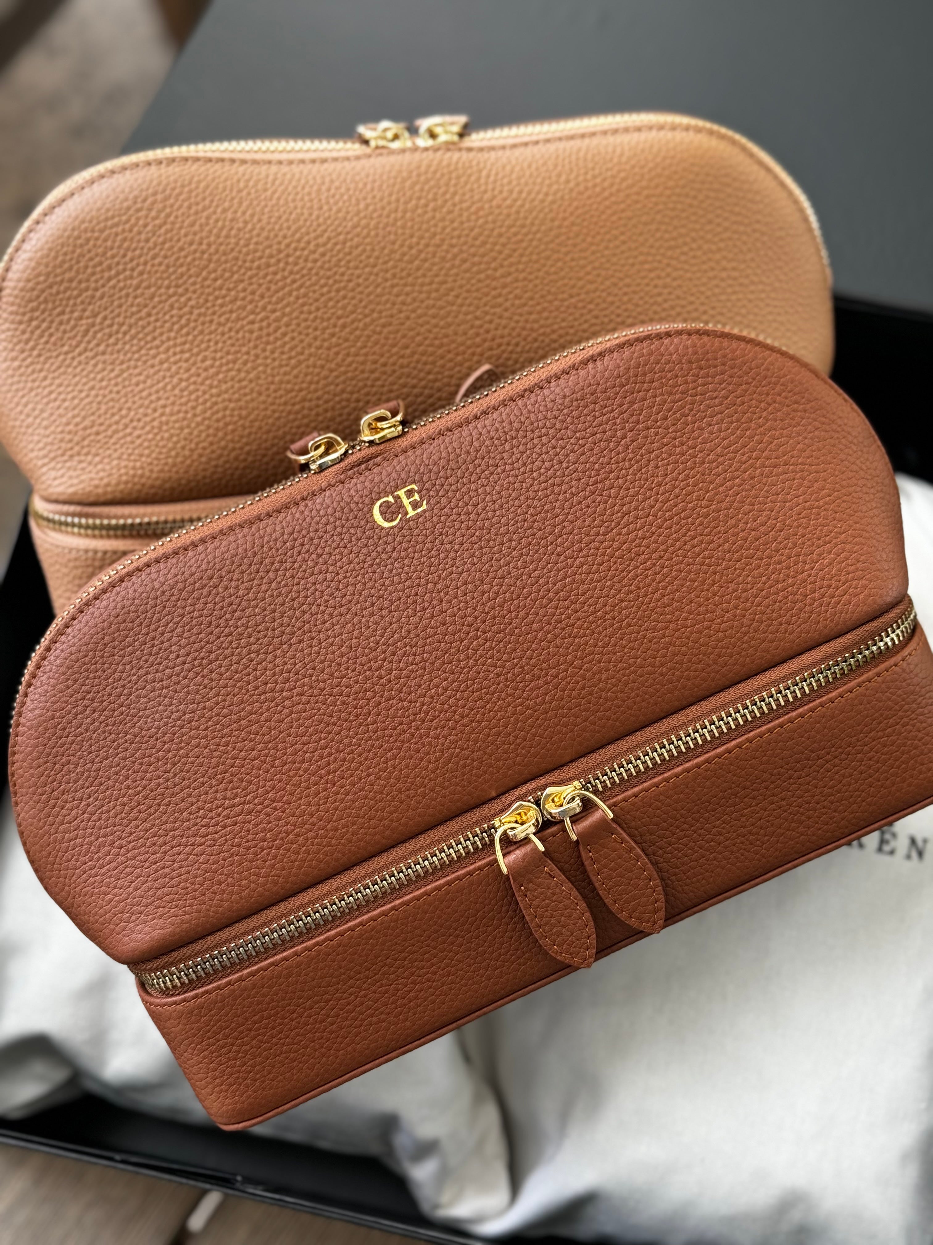 Mont Laurent Personalised Beauty Bag Case Leather Travel