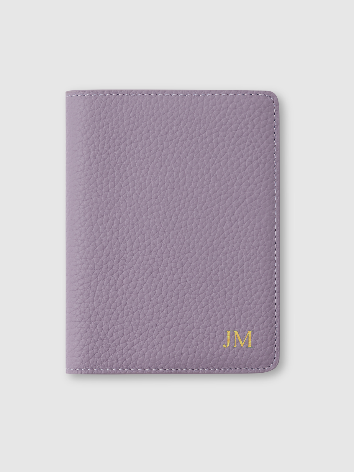 lilac purple personalised leather passport holder