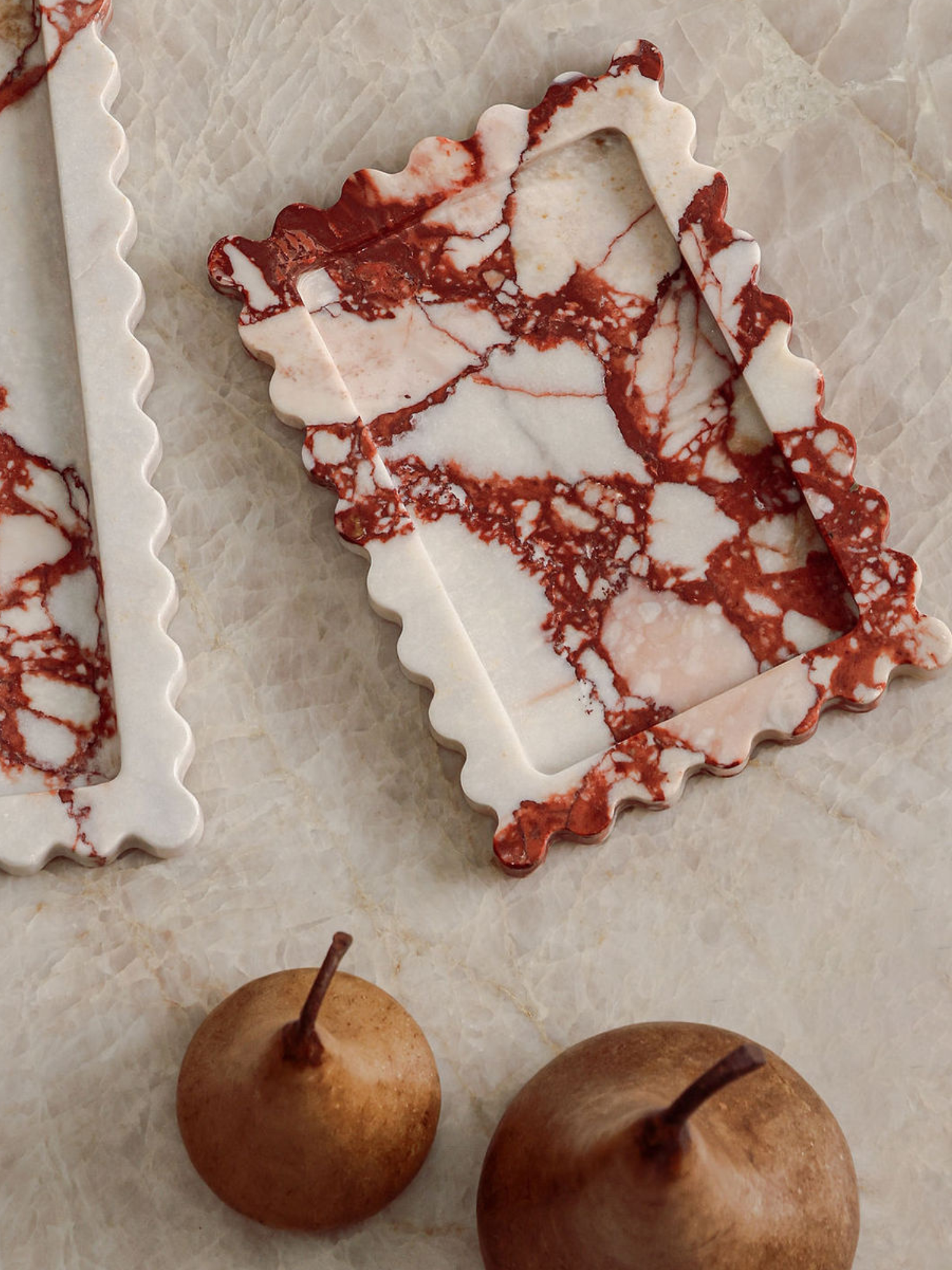 luxury marble red calacutta tray home decor