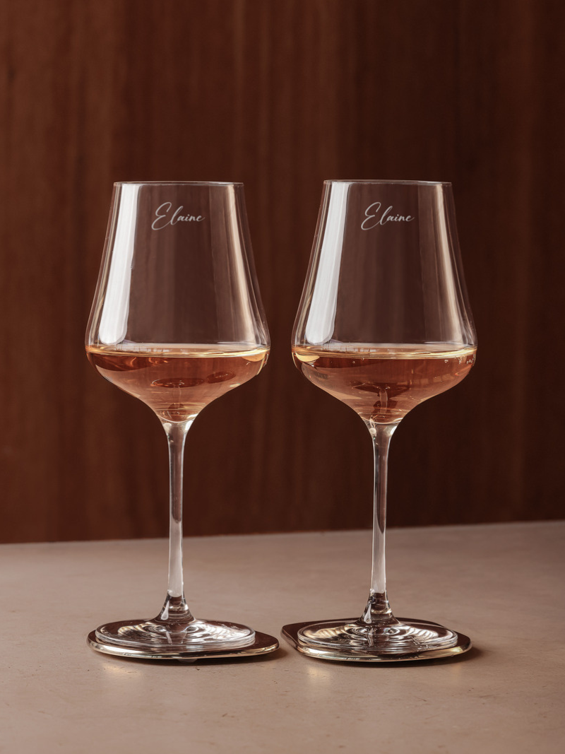 Calligraphy Script Wine & Champagne Glasses